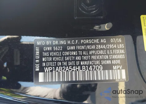 2017 Porsche Macan S from USA, damaged, VIN WP1AB2A54HLB14709